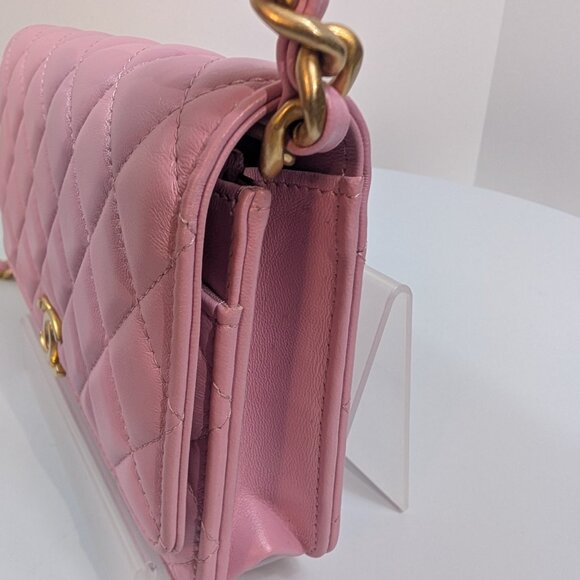 Chanel Classic Pink Wallet on Chain (WOC) Quilted Lambskin with Tonal Chain - Picture 4 of 14
